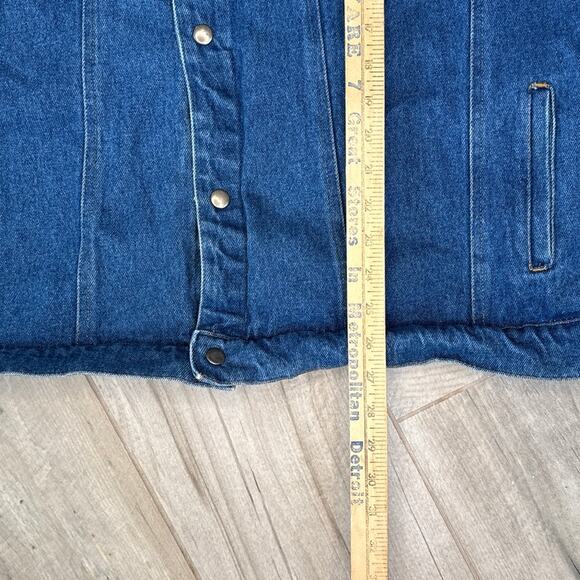 Vintage Native American Bald Eagle Jean Jacket Vest Mens 3XL - Picture 7 of 7